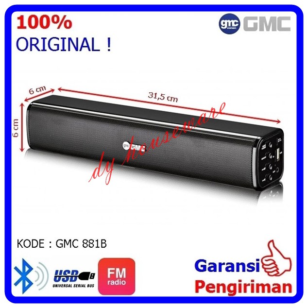 Speaker Portable Bluetooth Spiker GMC 881 B ( 881B )