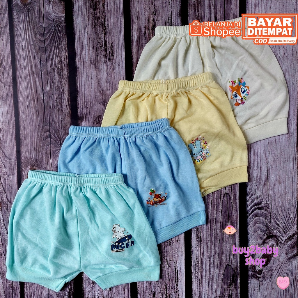 Celana pendek bayi model kotak Hoga murah berkualitas usia 6-12 bulan ISI 6 PCS