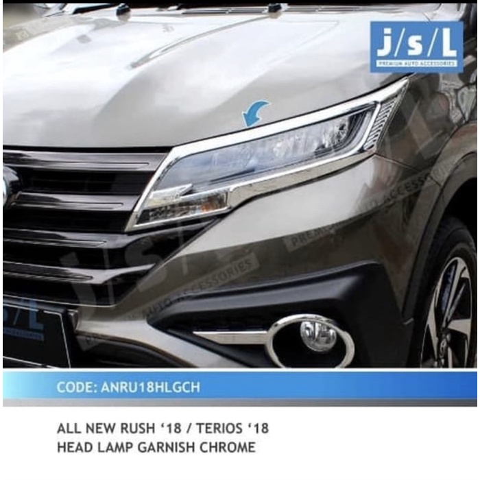 Garnish lampu depan All New Rush 2018 2019 2020 chrome head lamp.,