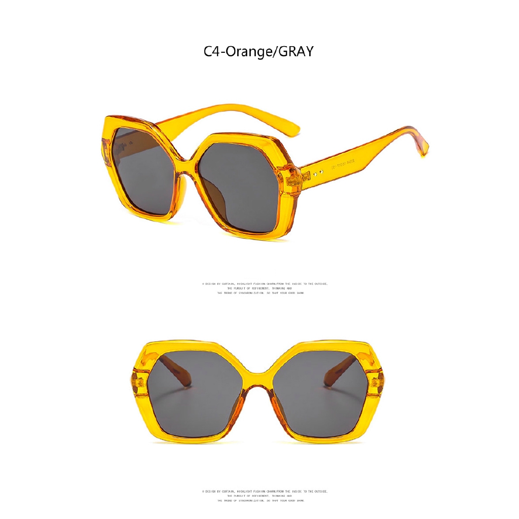 Fashion polygon trend big frame thick side sunglasses for men and women