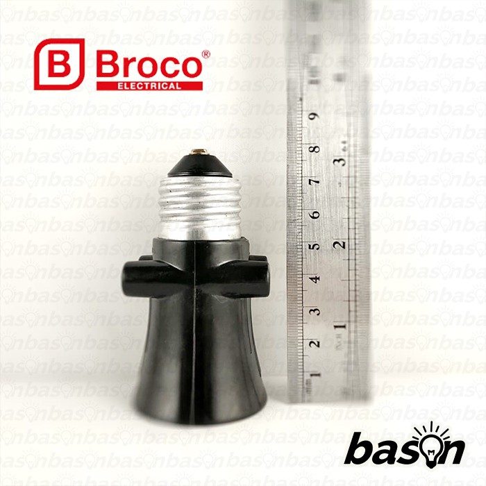 BROCO 226 STD Lamp Holder Black dengan 2x Soket Listrik 6A 250V