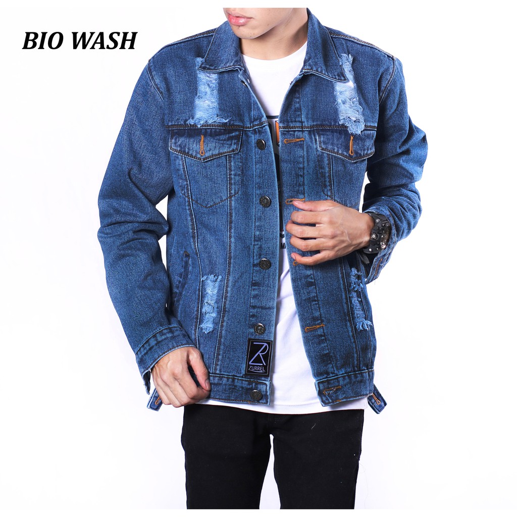  ZURREL  JAKET  ORIGINAL JEANS  DESTROY BIOWASH Shopee Indonesia