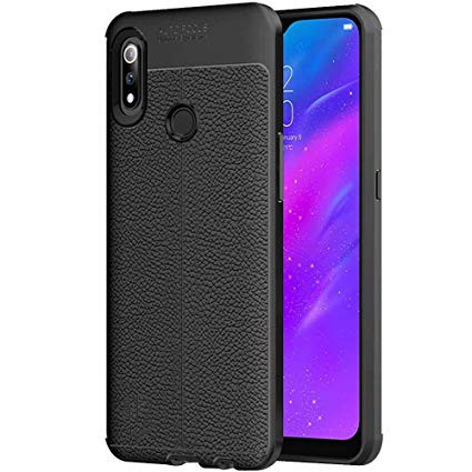 A - CASE REALME Autofocus Leather Kulit Carbon Fiber