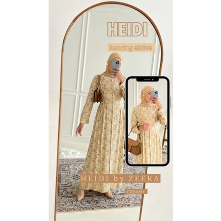 Daster Arab Zeera HEIDI Maxi Dress Gamis Rayon Motif Terkini