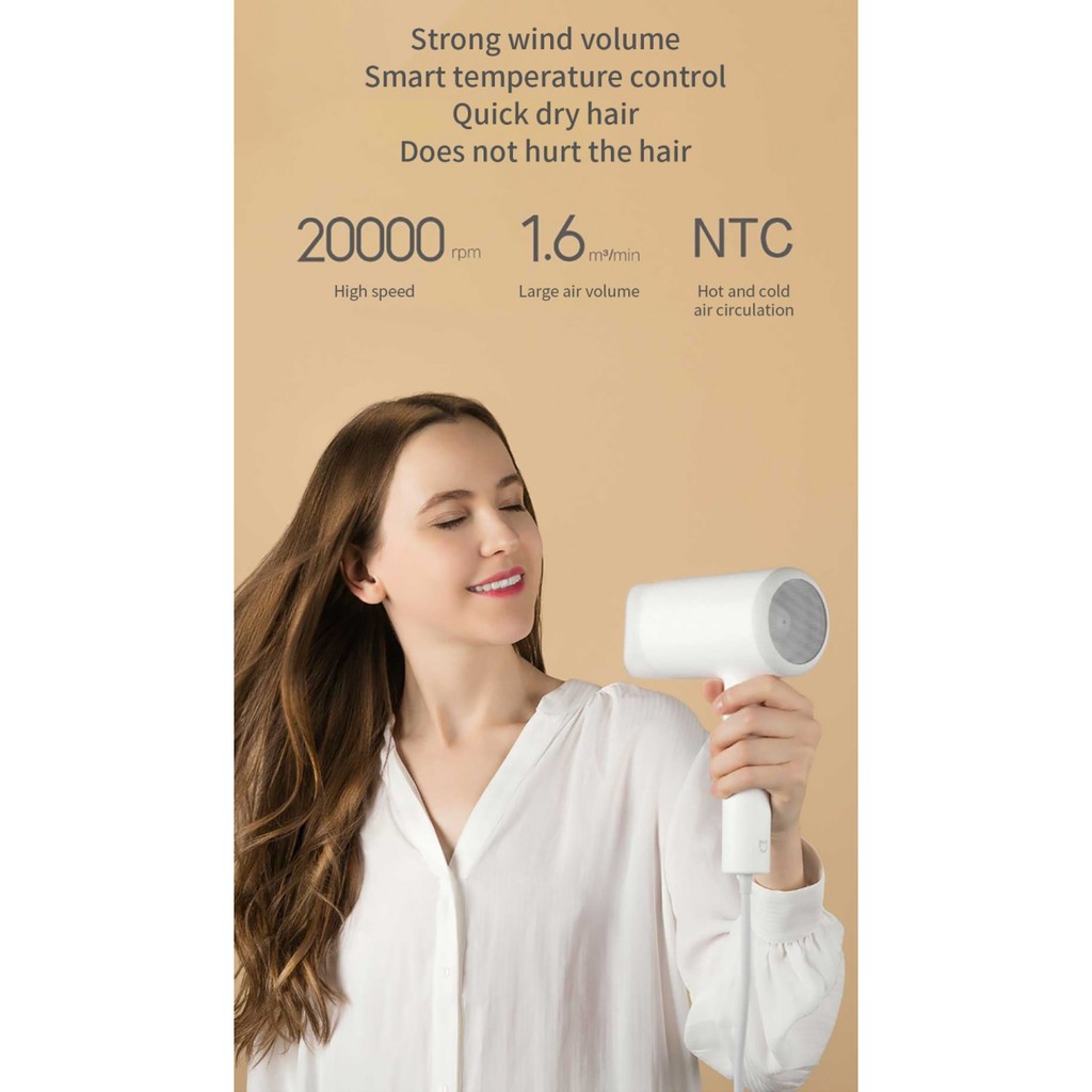 XIAOMI MIJIA Water Ion Temperature Control Hair Dryer 1800W - CMJ01LX