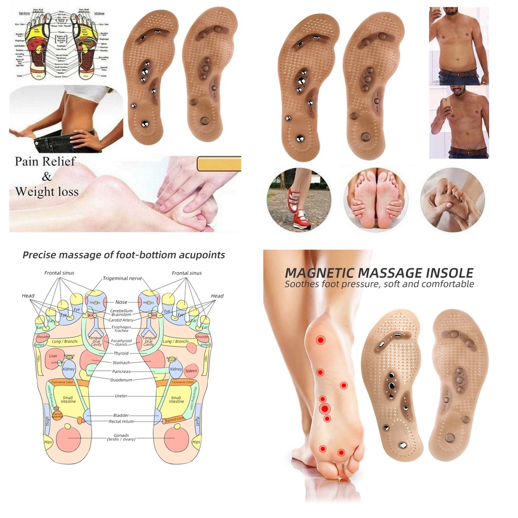 Insole Sol Sepatu Terapi Kesehatan Magnetik Bionic Pijat Refleksi Kaki