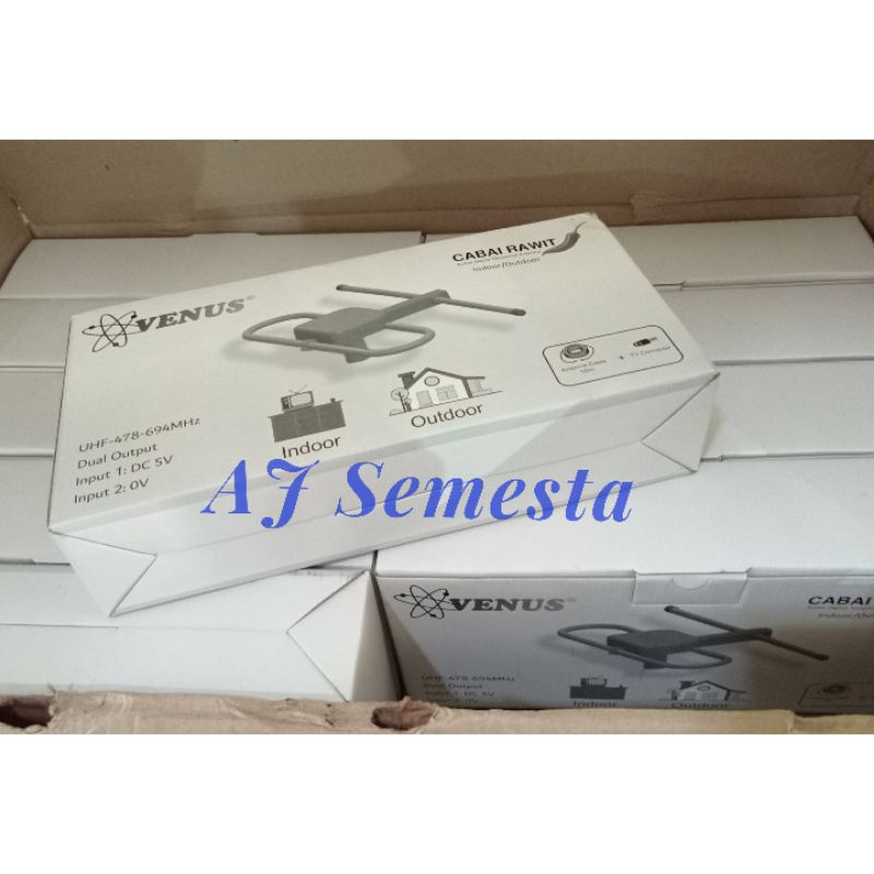 PAKET MURAH Antena TV DIGITAL indoor/outdor Venus cabai Rawit 10 Pcs lengkap kabel 10m Venus