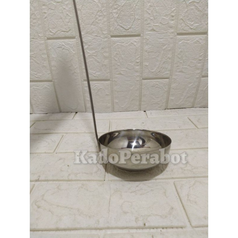 irus stainless jumbo 45 cm - centong kuah bakso panjang - sendok panci