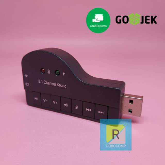 USB SOUND CARD 8.1 CHANNEL 3D AUDIO BENTUK PIANO
