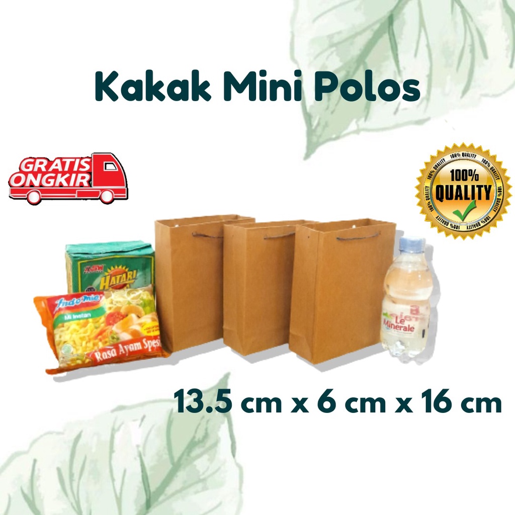 

Paper bag KHUSUS KAKAK MINI POLOS COKLAT TALI KUR 13.5 x 6 x 16 / paperbag murah / Tas Kertas kecil kakak mini souvenir kado makanan kue