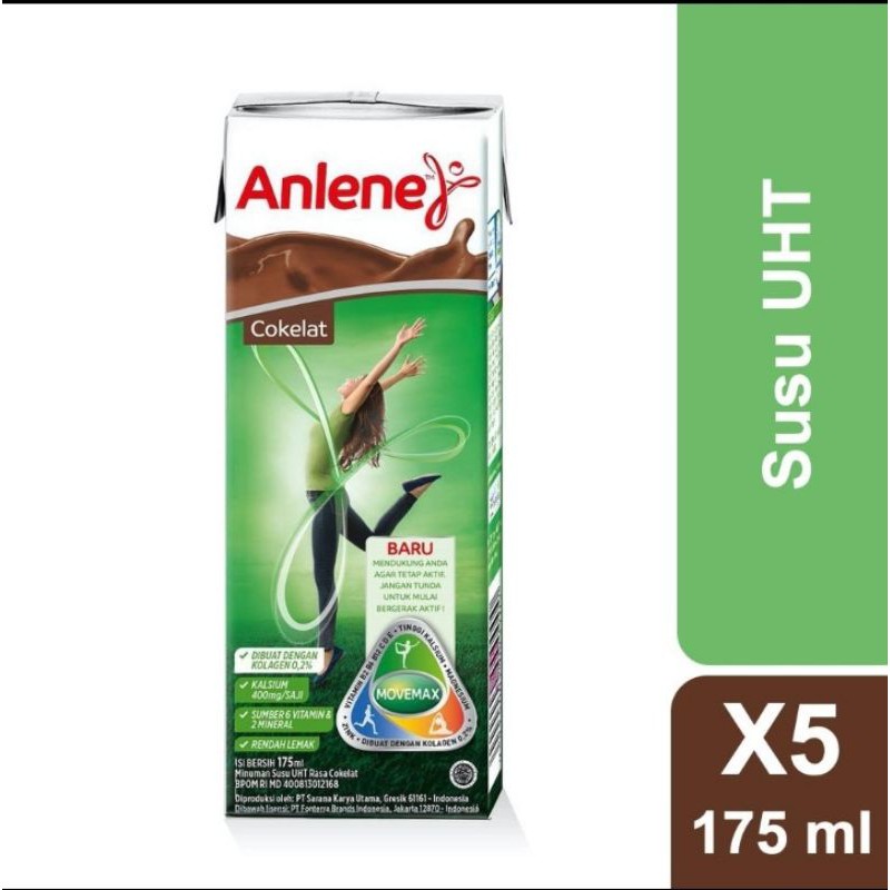 Anlene UHT Cokelat - Susu Cair Siap Minum 175 ml x5