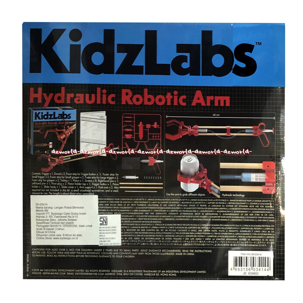 4M Kidzlabs Hydraulic Robotic Alarm Mainan Membuat Tangan Robot