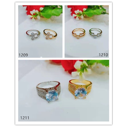 Cincin Xuping Permata Full Lapis Emas Perhiasan 1209-1211