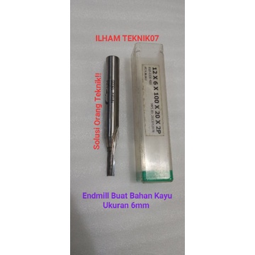ENDMILL 6mm MATA CARBIDE BUAT BAHAN KAYU ALAT BUBUT