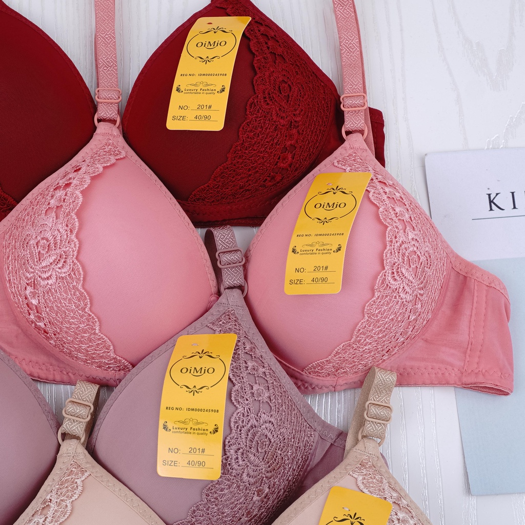 VS - BRA Wanita BH Motif Halus Premium / BH Wanita OIMIO Tanpa Kawat Busa Tebal Kualitas Premium AA931