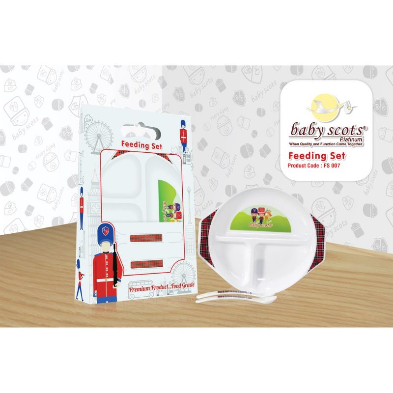 Feeding Set Baby Scots || Tempat Makan Bayi Putih