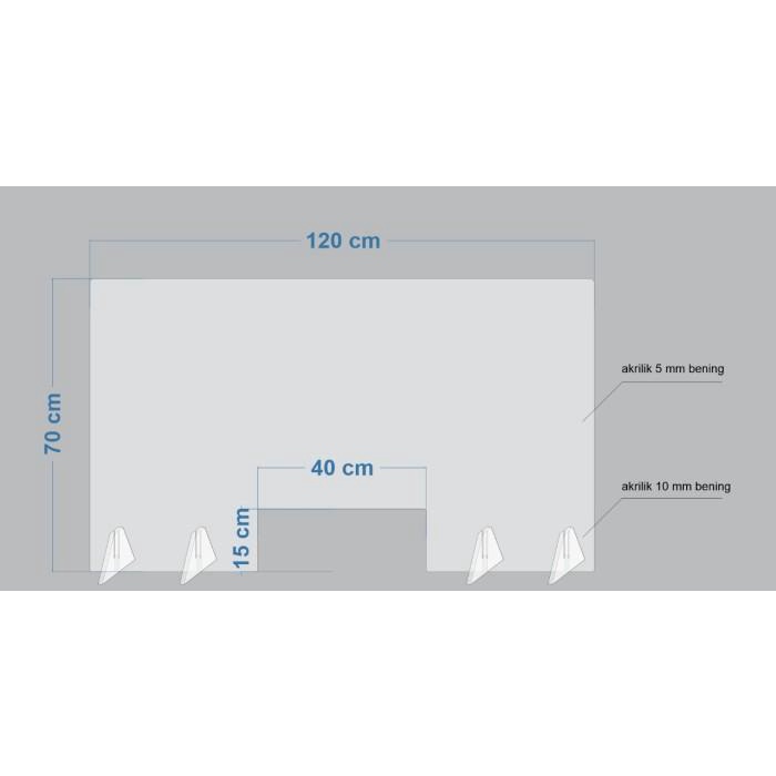 

SEKAT MEJA AKRILIK/PEMBATAS ACRYLIC/PARTISI KASIR UK 120X70 CM 5 MM