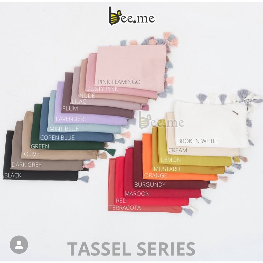 READY STOK "TASSEL SERIES" BESTSELLER by @beeme_catalogue// KERUDUNG BEEME TASSEL SERIES SEGI EMPAT#