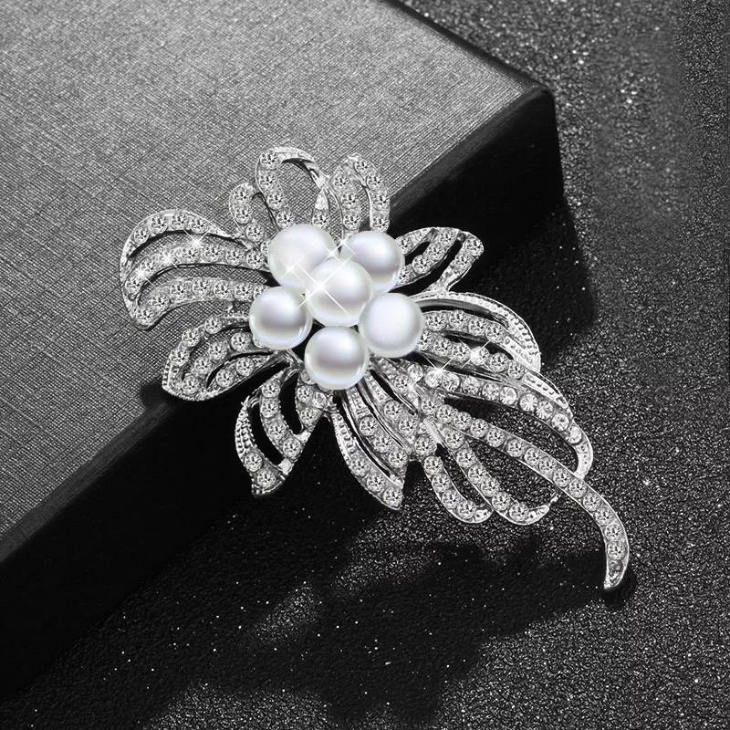 High-end Retro Mutiara Zirkon Bros Opal Swan Kupu-kupu Merak Bunga Berlian Imitasi Bros Aksesoris indah-14#