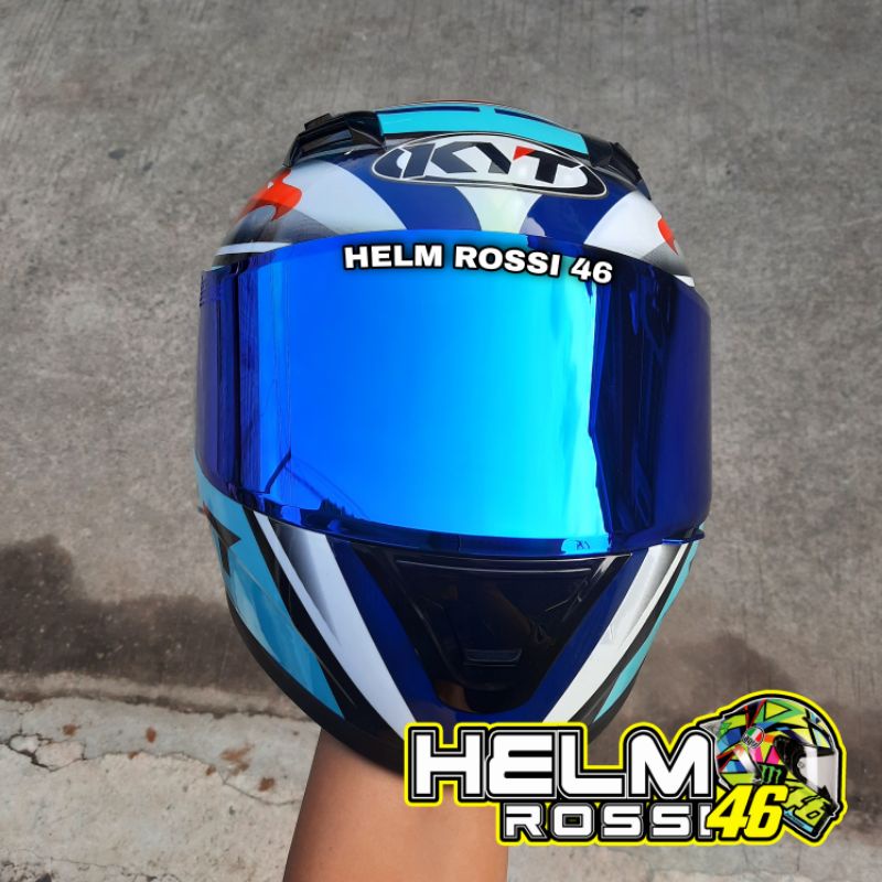 Visor Helm KYT R10 RC7 K2 RIDER V2 R V2R MDS VICTORY Iridium Red Blue Futuro Blue Ice Kaca Flat Aquamarine Seri 3 Kabuki