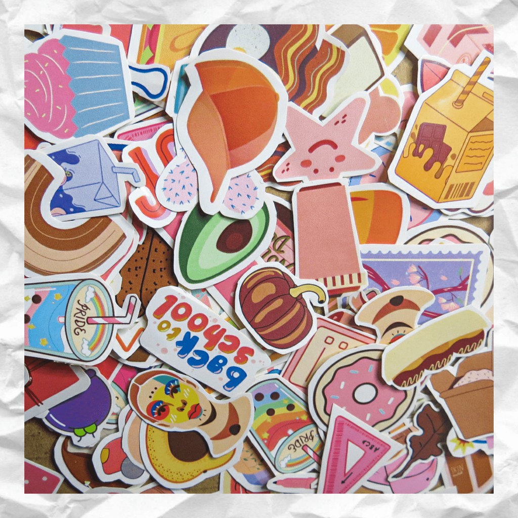 

min 20 sticker aesthetic sticker lucu sticker journalling sticker tumblr per pcs