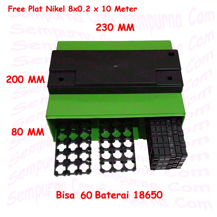 Box Diy Baterai AKI RaKitan Lithium ion Lion 18650 12V 24V 36V 48V 60V