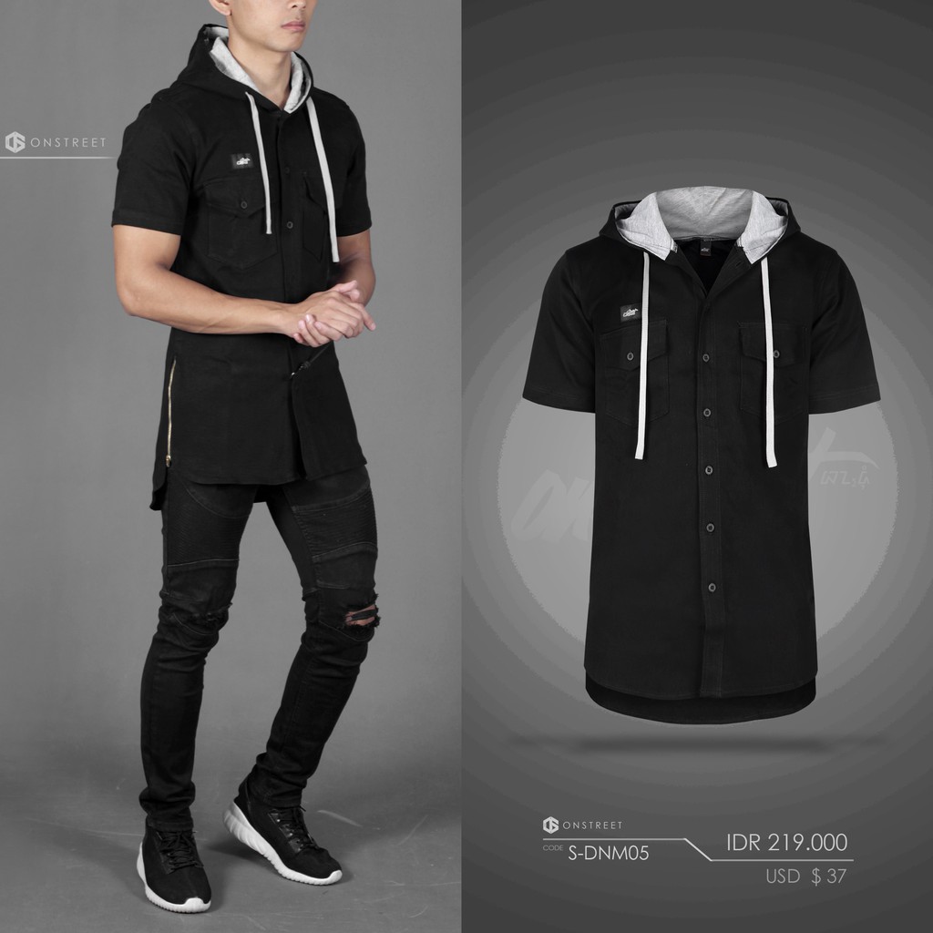 KEMEJA SHORT-DNM HOODIE | SHORT-SLEEVE DENIM HOODIE 05