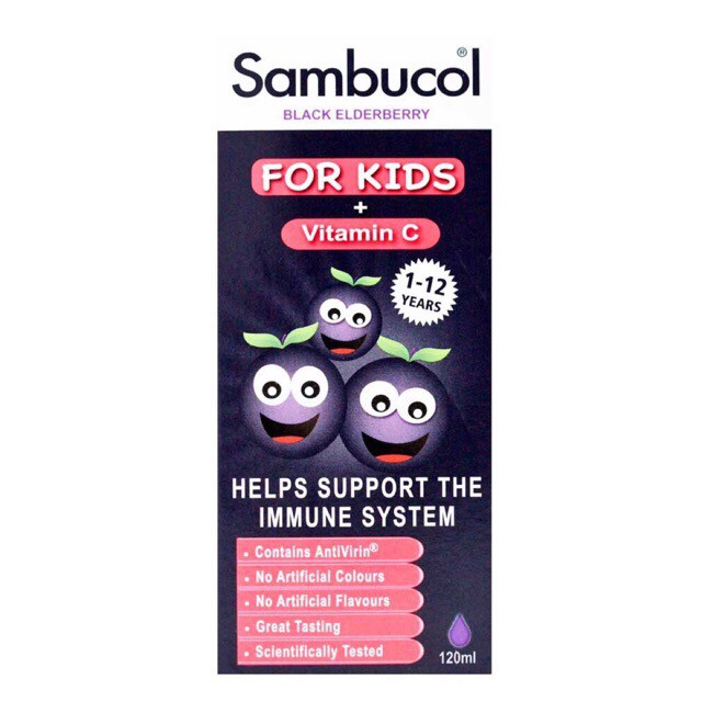 Original Sambucol Black Elderberry For Kids vitamin C