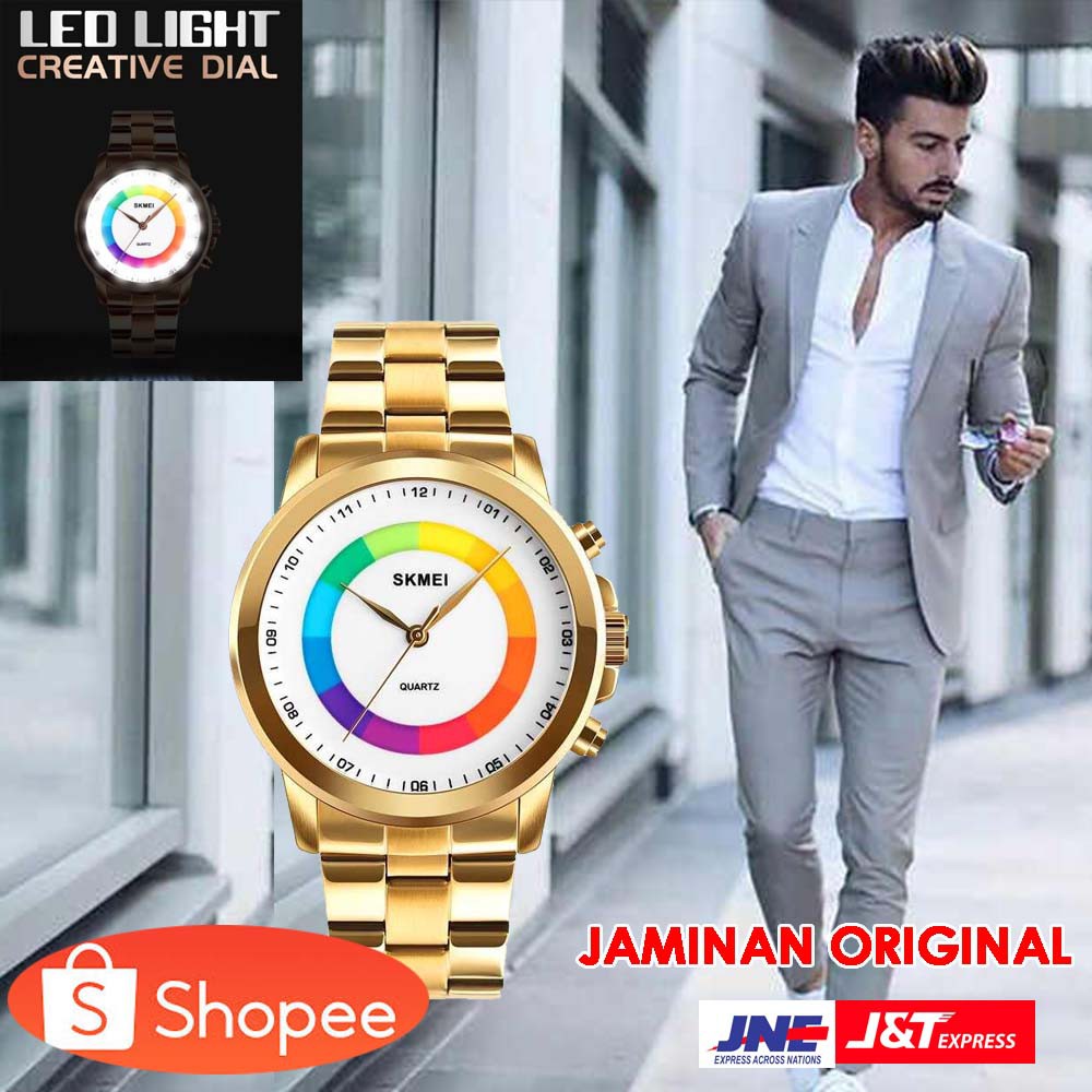 ORIGINAL SKMEI Jam Tangan Analog Pria - 1491 [Gold]
