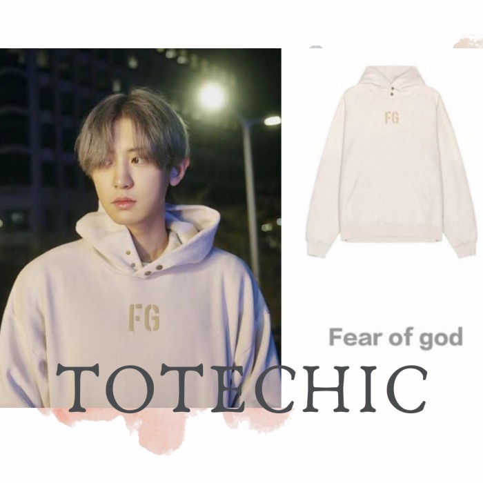 Hoodie Exo Chanyeol Fg - Hoodie Kpop Free Pc - Cream, M Barang Bagus