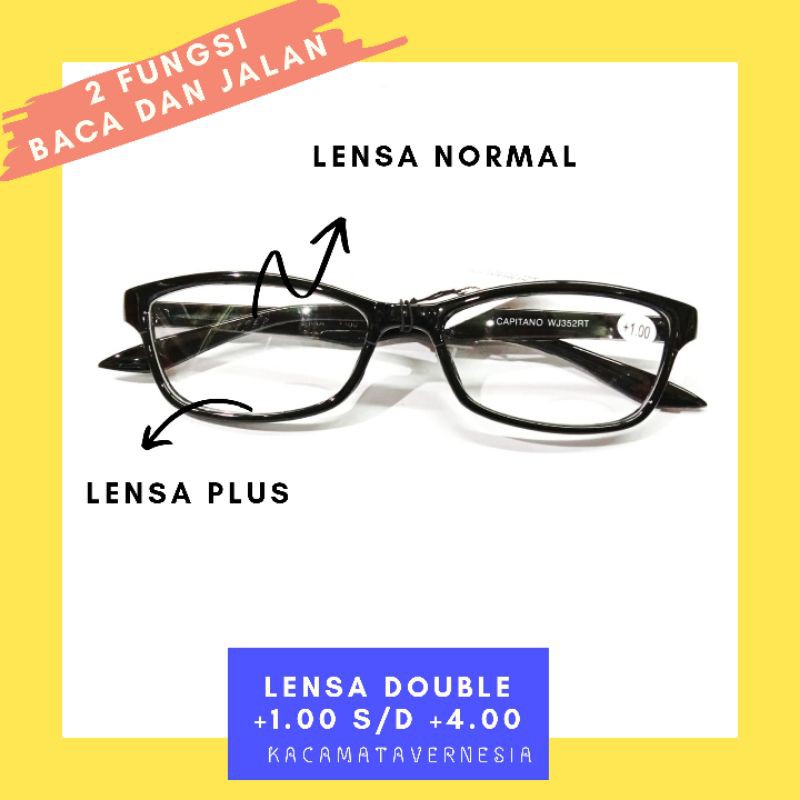Kacamata Vernesia Kacamata Baca Double Jauh Dekat Kacamata Plus 2 Fungsi