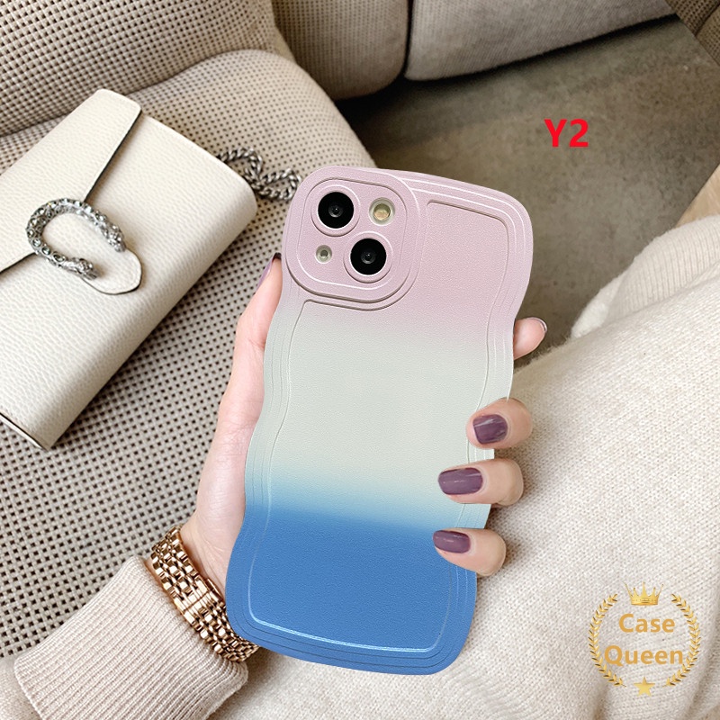 Case Gradasi Warna-Warni VIVO Y36 Y02 Y35 Y16 Y12i Y21s Y21 Y12 Y20 Y15s Y15A Y21A Y1s Y15 Y91 Y30 Y12s Y11 Y11s Y21T Y50 Y33T Y17 Y33s Y91C Y20s G Y30i Tepi Bergelombang Soft Case