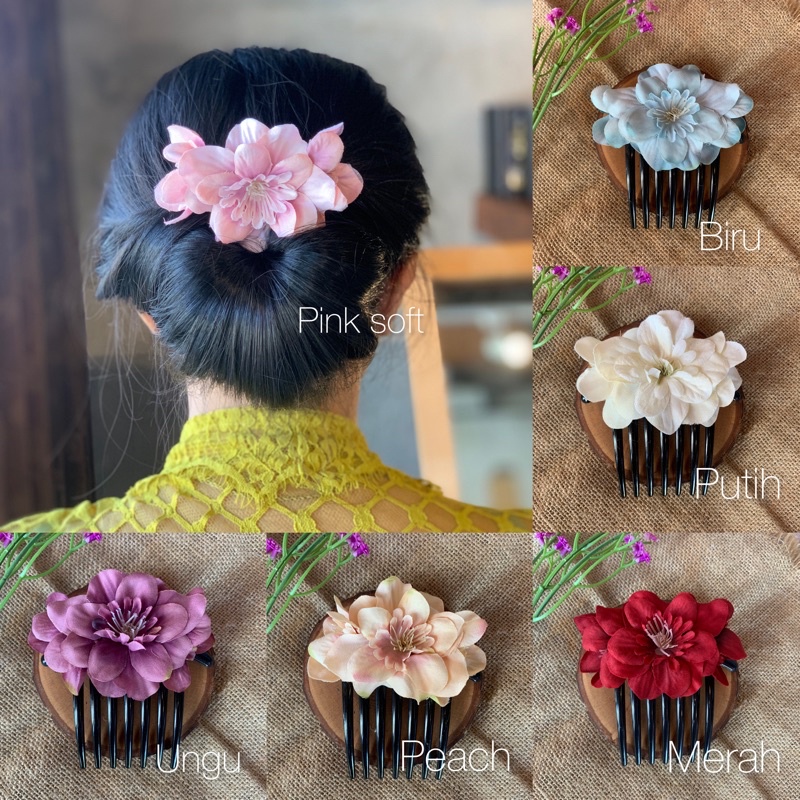 Sirkam Rambut Bunga Sakura / Aksesoris Rambut / Aksesoris Sanggul / Sirkam Bunga SS01