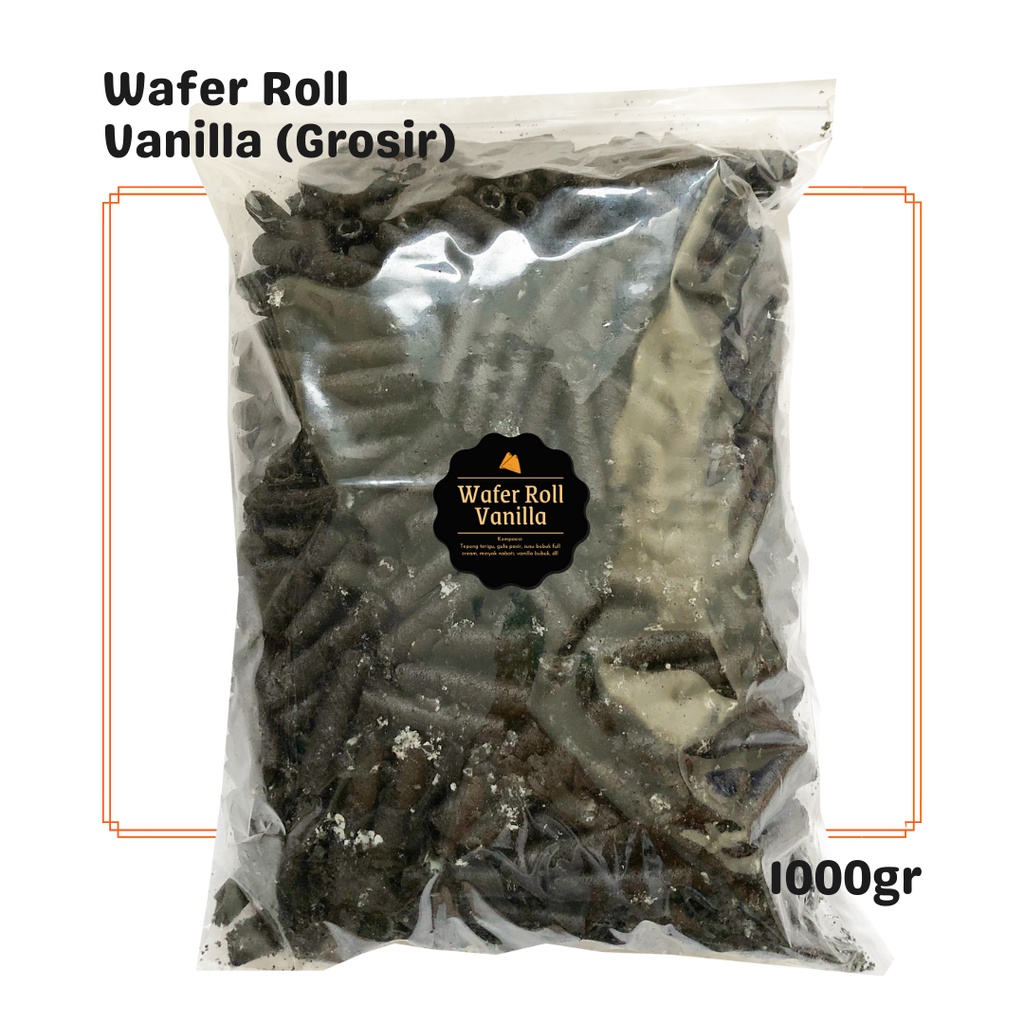 

Wafer Roll Vanilla (Grosir) 1000gr / Snack Cemilan Camilan Manis