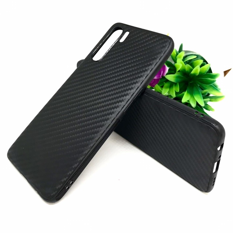 PROMO BLACK CARBON CASE ORIGINAL OPPO RENO3 RENO 3 F15  A91 SILIKON IPAKY HITAM