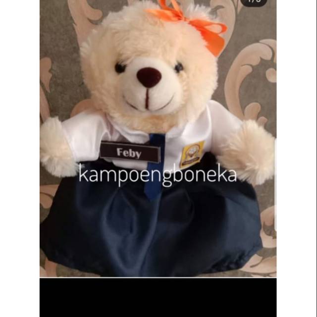 

Bear seragam sekolah 18 cm kemasan mika