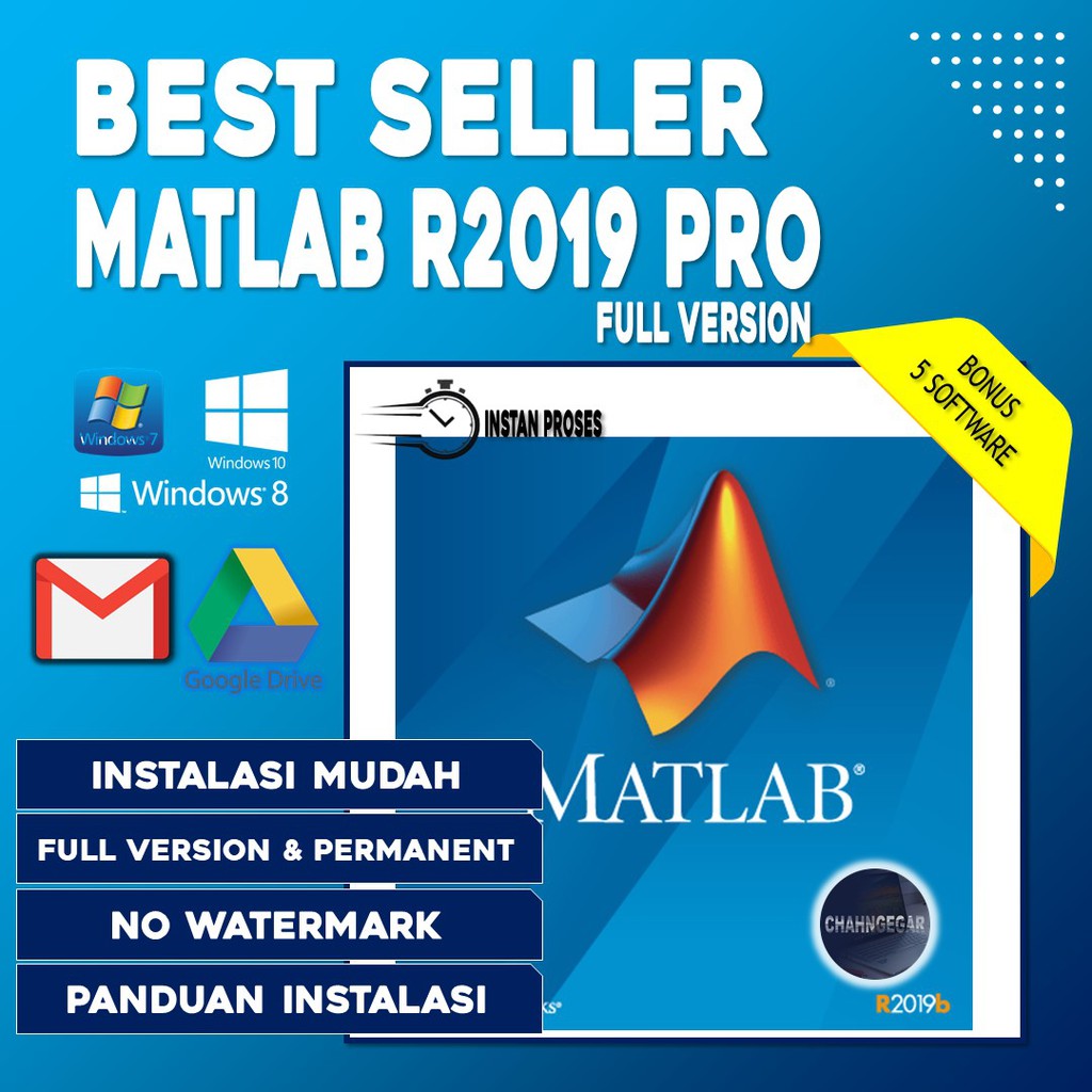 MATHWORKS MATLAB R2019b Simulink Lifetime Full Version Windows Matlab 2022 Full Version | Komputasi Numerik/Pemrograman/Visualisasi USB