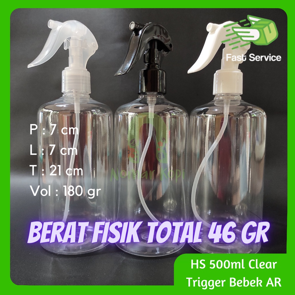 Botol 500ml Clear PET Mini Trigger Bebek