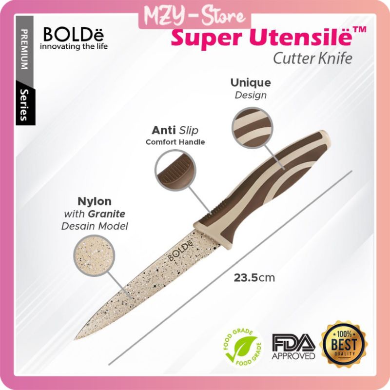 (FREE Sendok Takar) BOLDe Pisau Set Super Utensile Knife Electra Series 4 Pcs 3 Pisau 1 Gunting