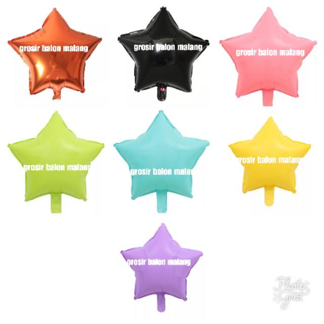 Balon foil star/bintang macaron/hitam/orange