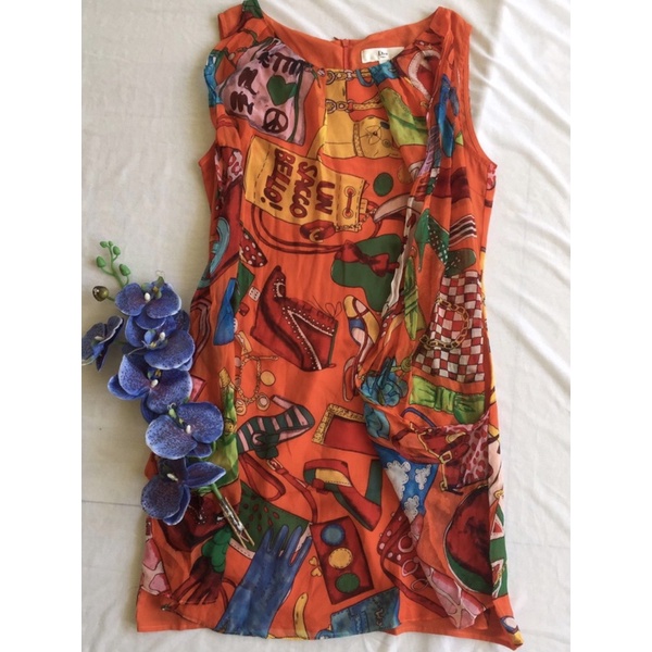 dior dress orange vintage preloved