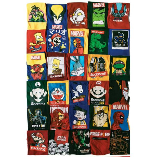 Kaos Anak Karakter Superhero 1 - 14 tahun