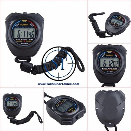 Digital LCD Display Sports Stopwatch Timer Professional Dengan Tali Strap Penghitung Waktu Tekan Tombol Layar Waterproof