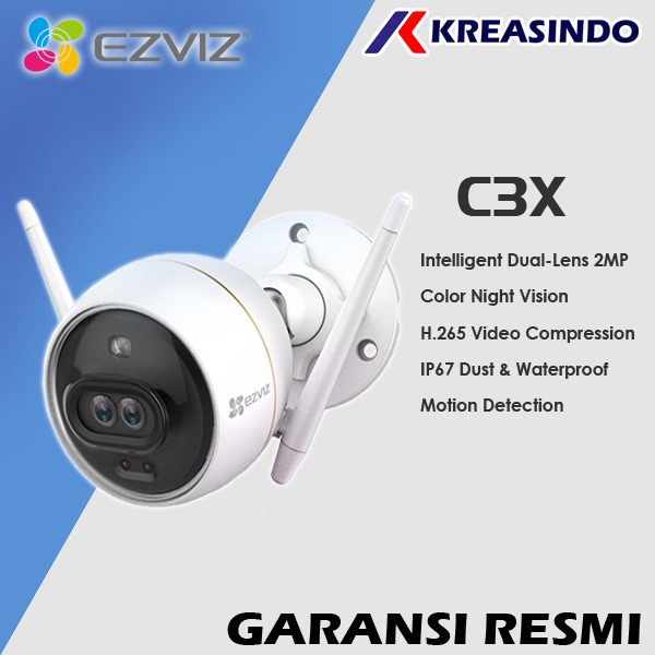 Ezviz C3X IP Camera 1080P Outdoor Dual Lens Color Night Vision Garansi Resmi