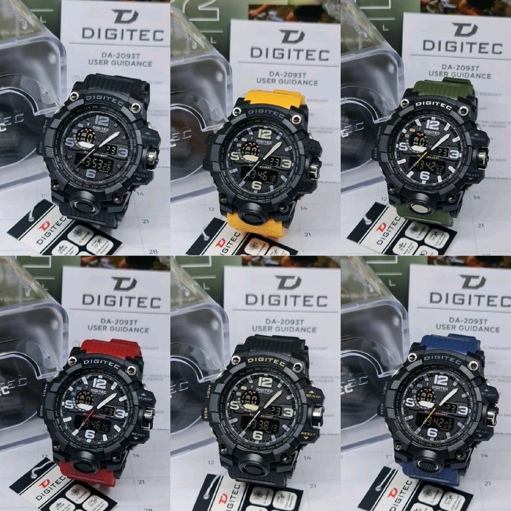 PENGIRIMAN INSTANT - GROSIR JAM TANGAN DUAL TIME PRIA DIGITEC DA 2093 / DA-2093 / DA2093 ORIGINAL