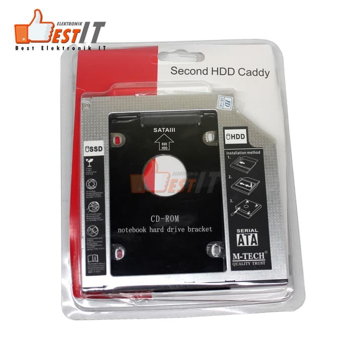 Hdd Caddy Hardisk 9,5mm Sata Aluminium for Laptop / Notebook