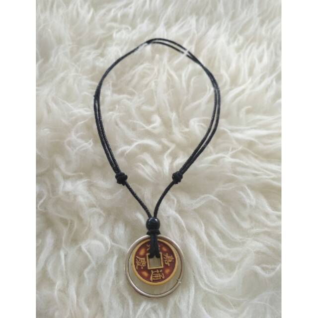 Kalung Tali/ Kalung Bandul Koin Cina / Kalung Bandul / Kalung cowok