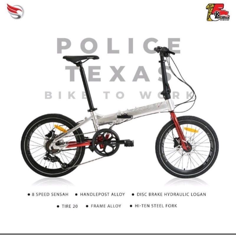 Sepeda Lipat 20 inch Element POLICE TEXAS Spesial Edition 15th