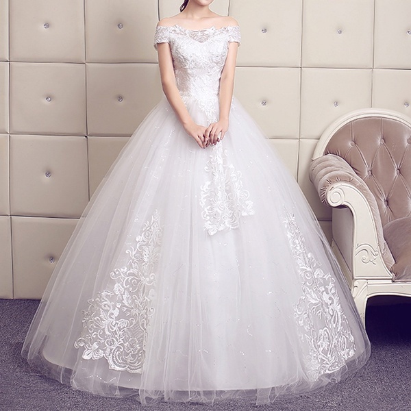 Gaun Pengantin Renda Pernikahan Gaun Ringkas Body Slim Pengantin Putih