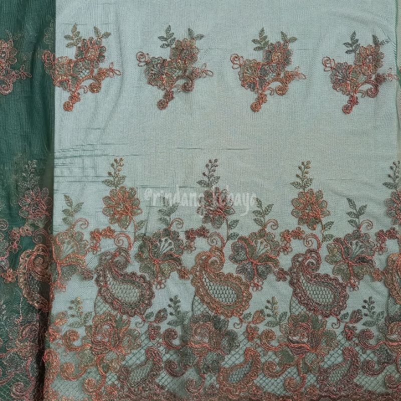 Brokat Tile Tille Bordir Bunga